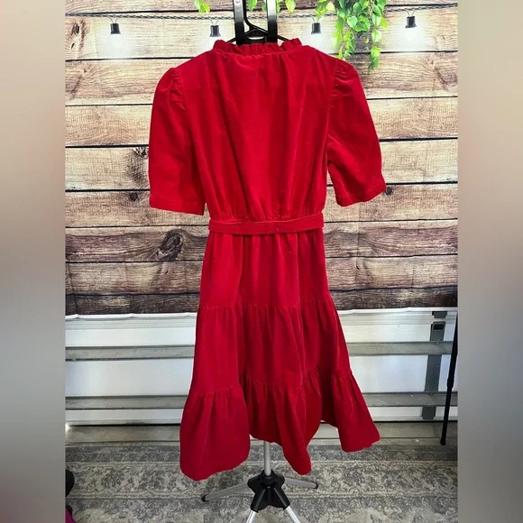 Draper James RSVP Red Corduroy Dress Size Small - Picture 4 of 10